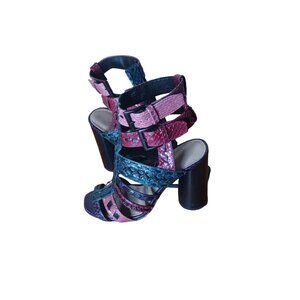 COLORFUL DONALD PLINER MULTICOLOR GENUINE LEATHER SANDALS (IN MINT CONDITION)